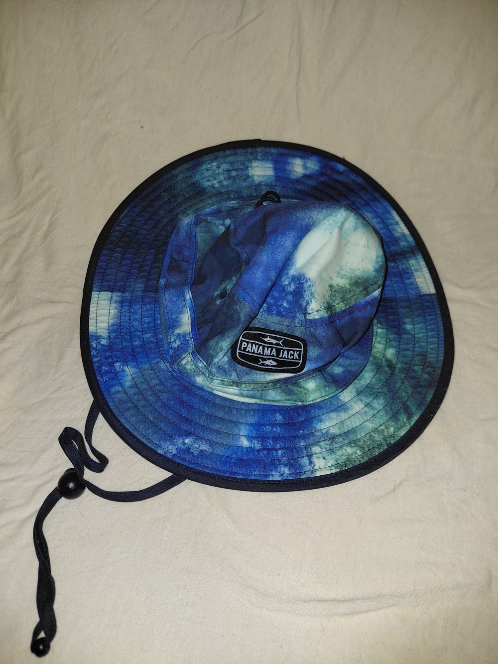 Panama Jack Blue and White Tie-Dye Sun Hat